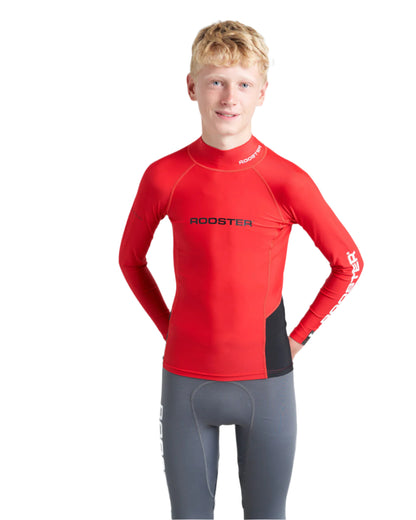 Rooster JUNIOR Rash Top (Long Sleeved) - RED