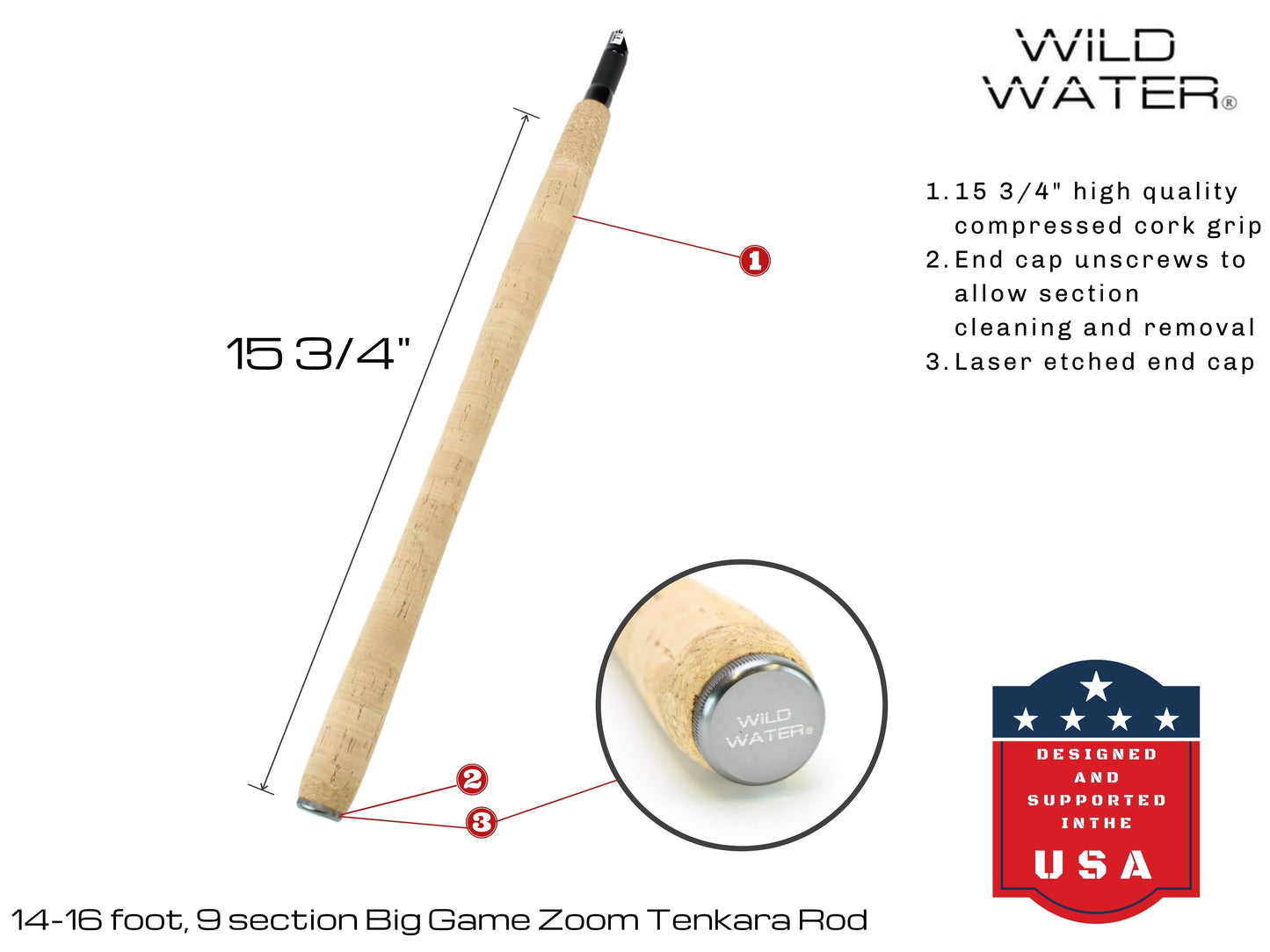 Wild Water Fly Fishing 14ft - 16ft Big Game Zoom Tenkara Rod | SendIt Sailing