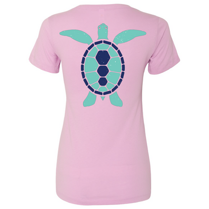 Key West, FL Turtle Women's V-neck Tee