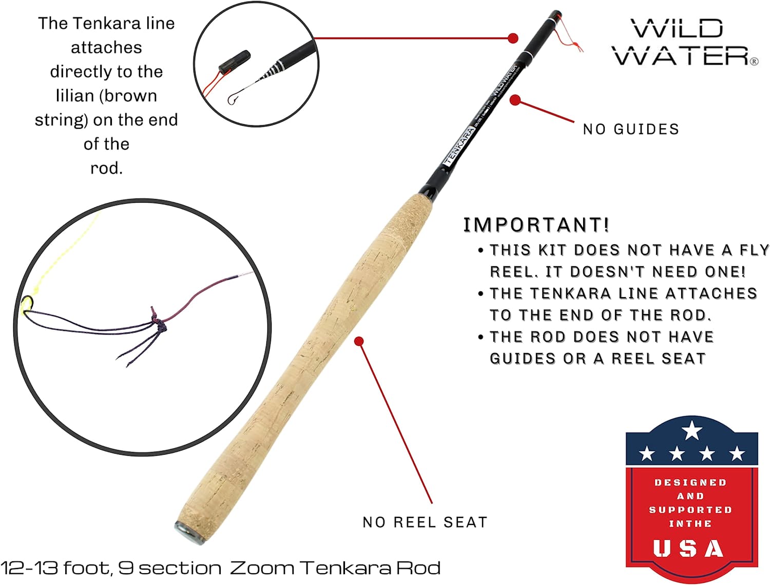 Wild Water Tenkara Zoom Fly Fishing Kit 12-13 ft Rod | SendIt Sailing