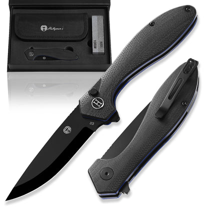The Vector Folding Pocket Knife Giftset for Men and Women (Black)