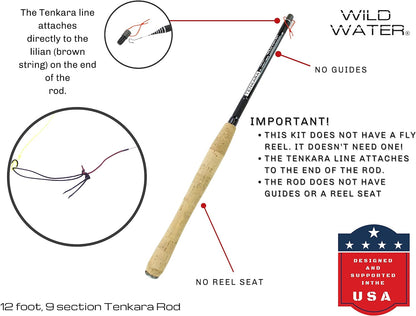 Wild Water Tenkara Fly Fishing Kit 12 ft Rod | SendIt Sailing