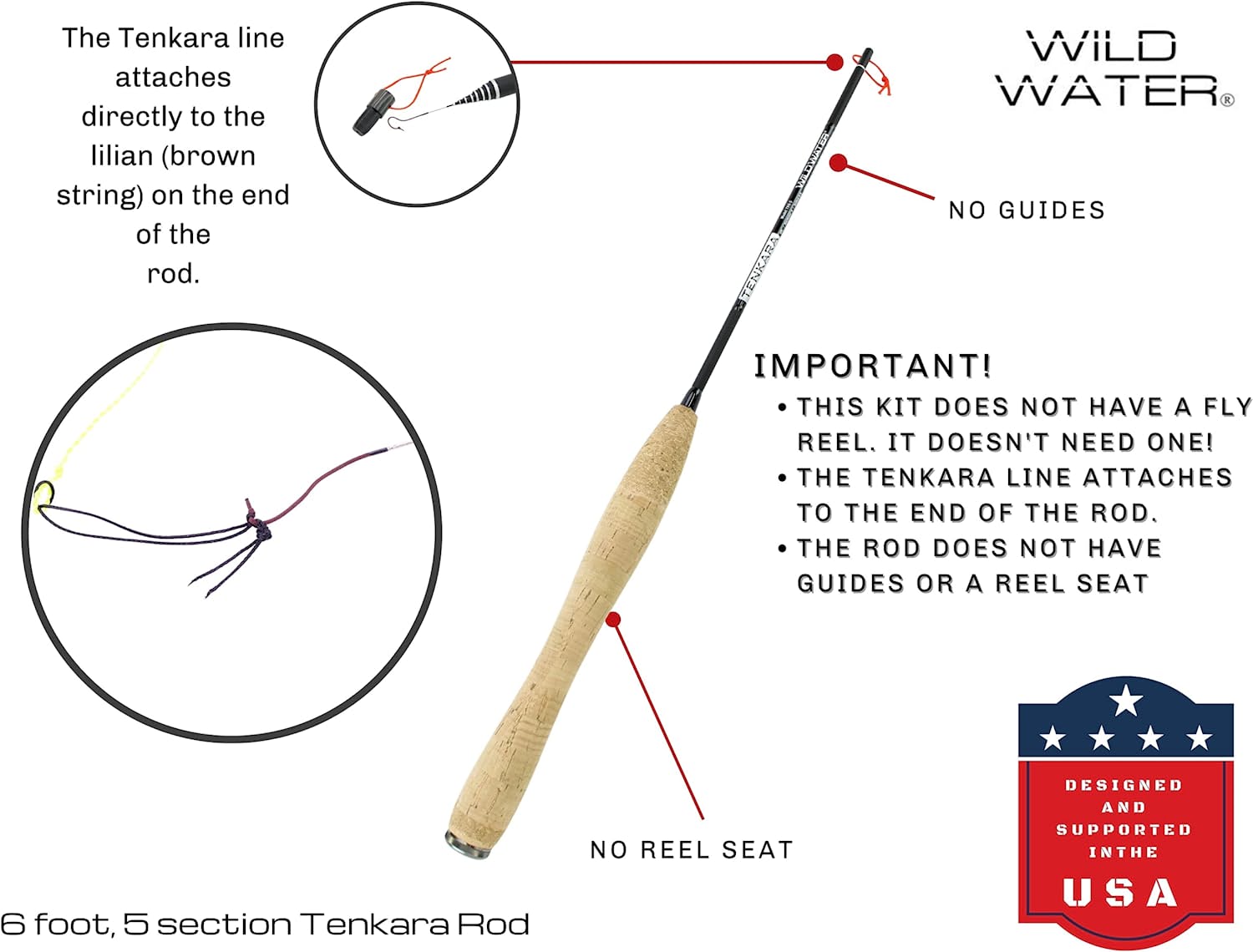 Wild Water Tenkara Fly Fishing Kit 6 ft Rod | SendIt Sailing