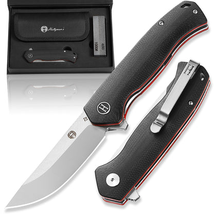 The Pathfinder Folding Pocket Knife Giftset for Men and Women (Silver and Red)