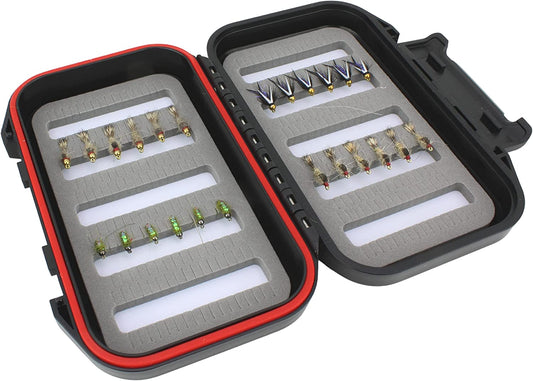 Wild Water Nymph Assortment, 24 Flies with Small Fly Box | SendIt Sailing