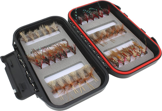 Wild Water Caddis Fly Assortment, 36 Flies with Small Fly Box | SendIt Sailing