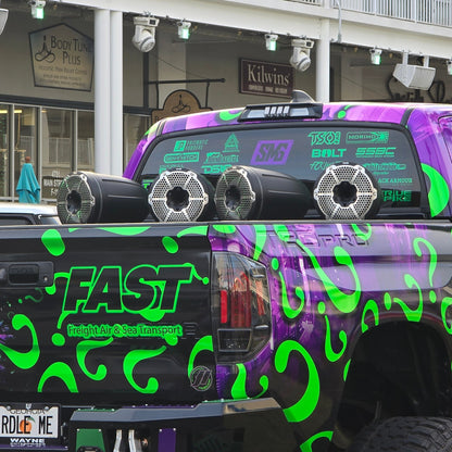 NXL 8" Marine and Powersports Towers LED RGB Lights 125 Watts Rms - Black Carbon Fiber