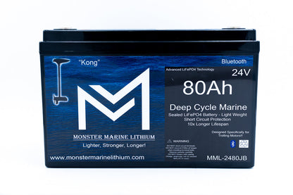 24V 80Ah Lithium Bluetooth Marine Trolling Battery "Kong"