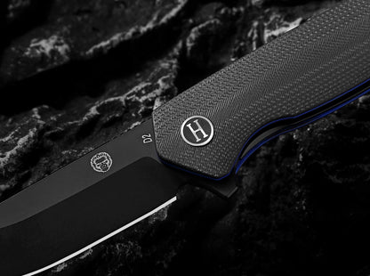 The Pathfinder Folding Pocket Knife Giftset for Men and Women (Black and Blue)