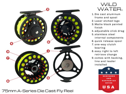 Wild Water Die Cast 3 Weight or 4 Weight  Fly Reel for Small Fly Rods | SendIt Sailing