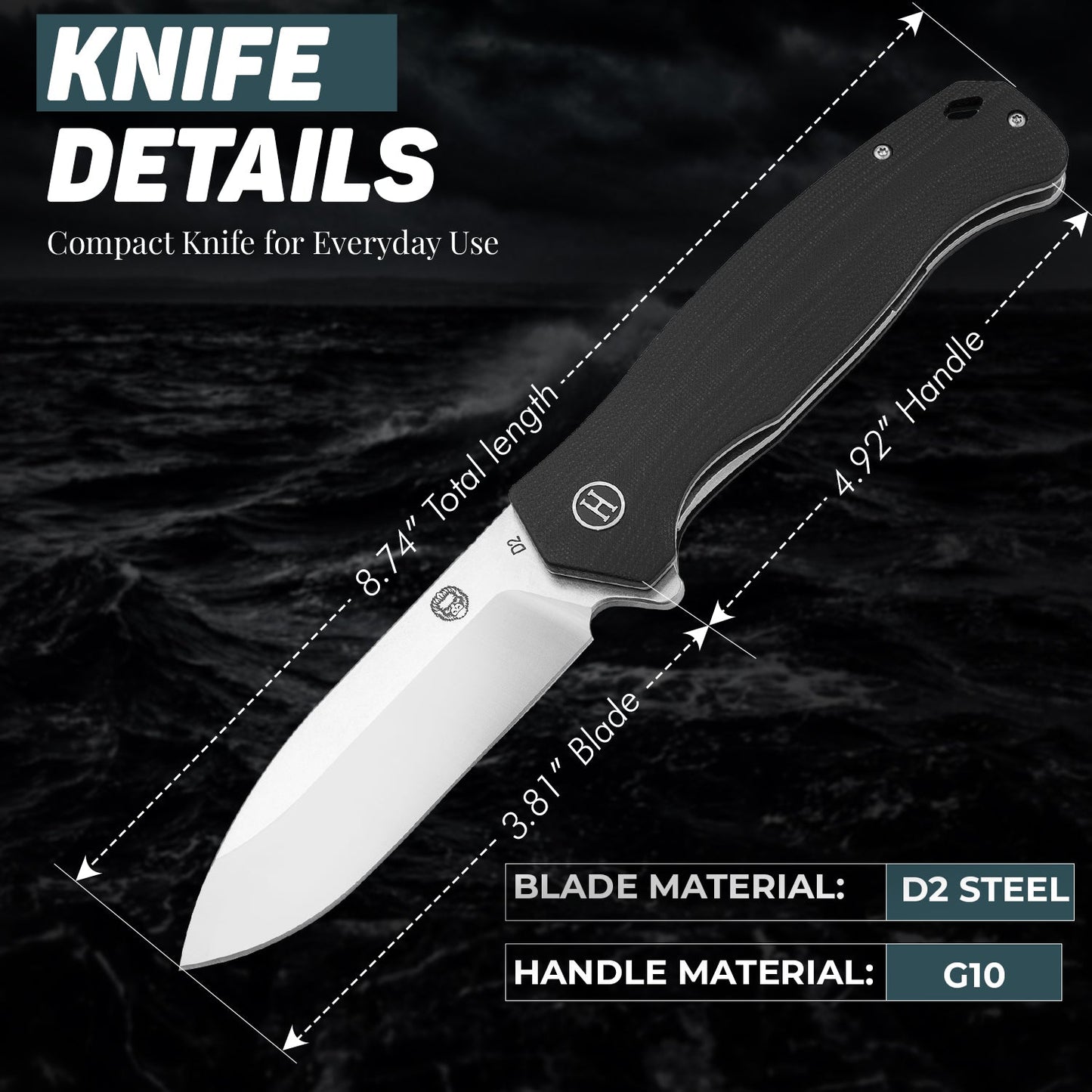 The Wild Trail Folding Pocket Knife Giftset for Men and Women (Silver and Black)