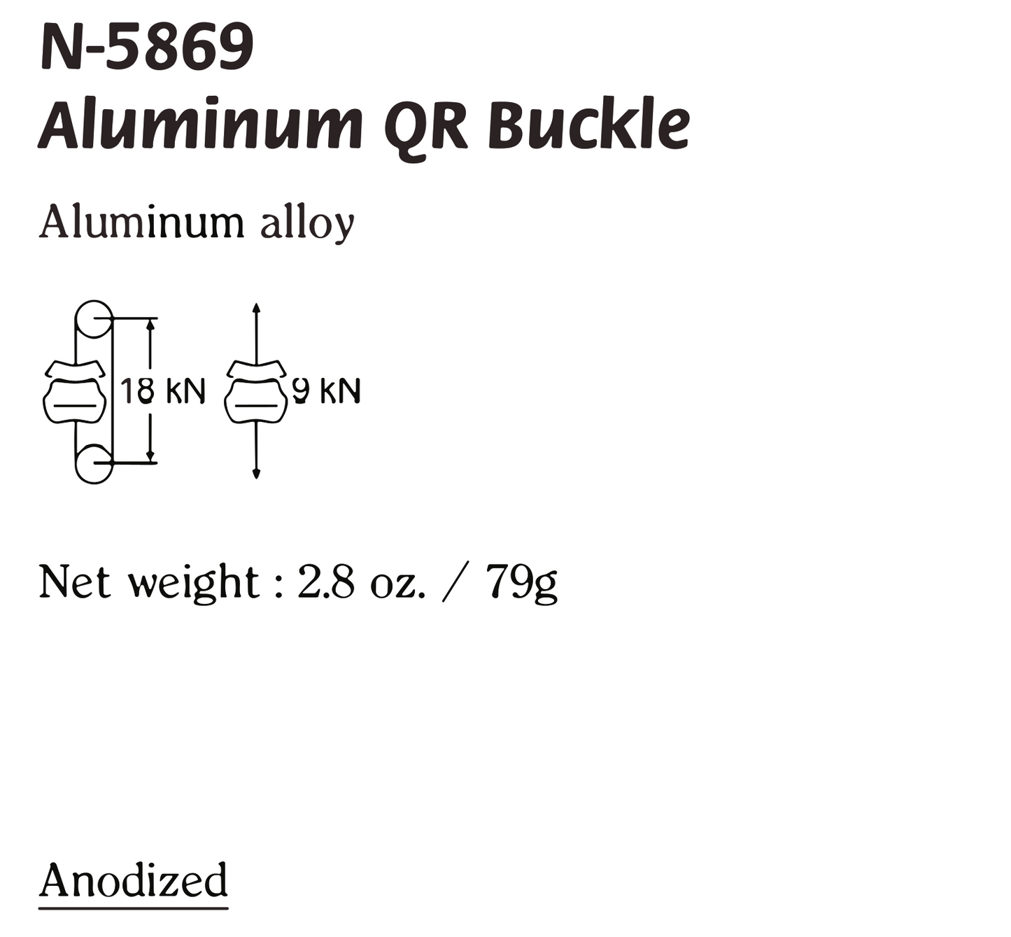 N-5869 / Aluminum QR Buckle