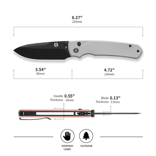 The Loyalist Folding Pocket Knife Giftset for Men and Women (Black and White)