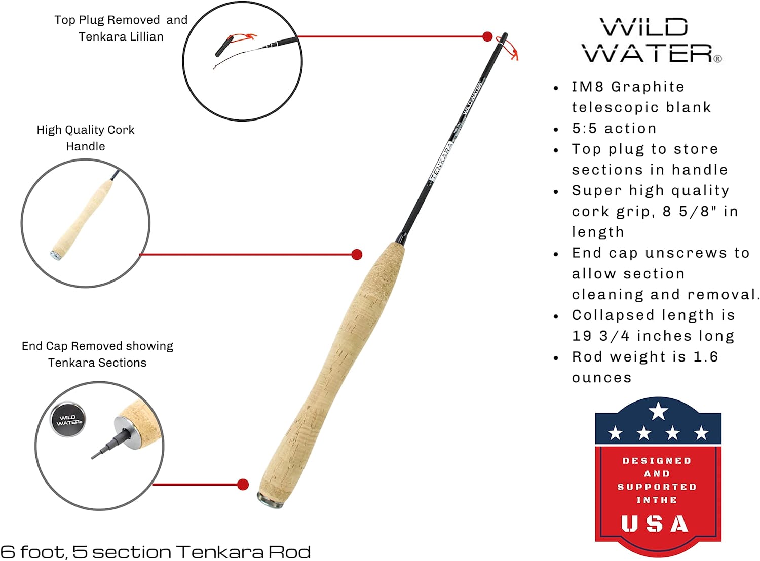 Wild Water Tenkara Fly Fishing Kit 6 ft Rod | SendIt Sailing