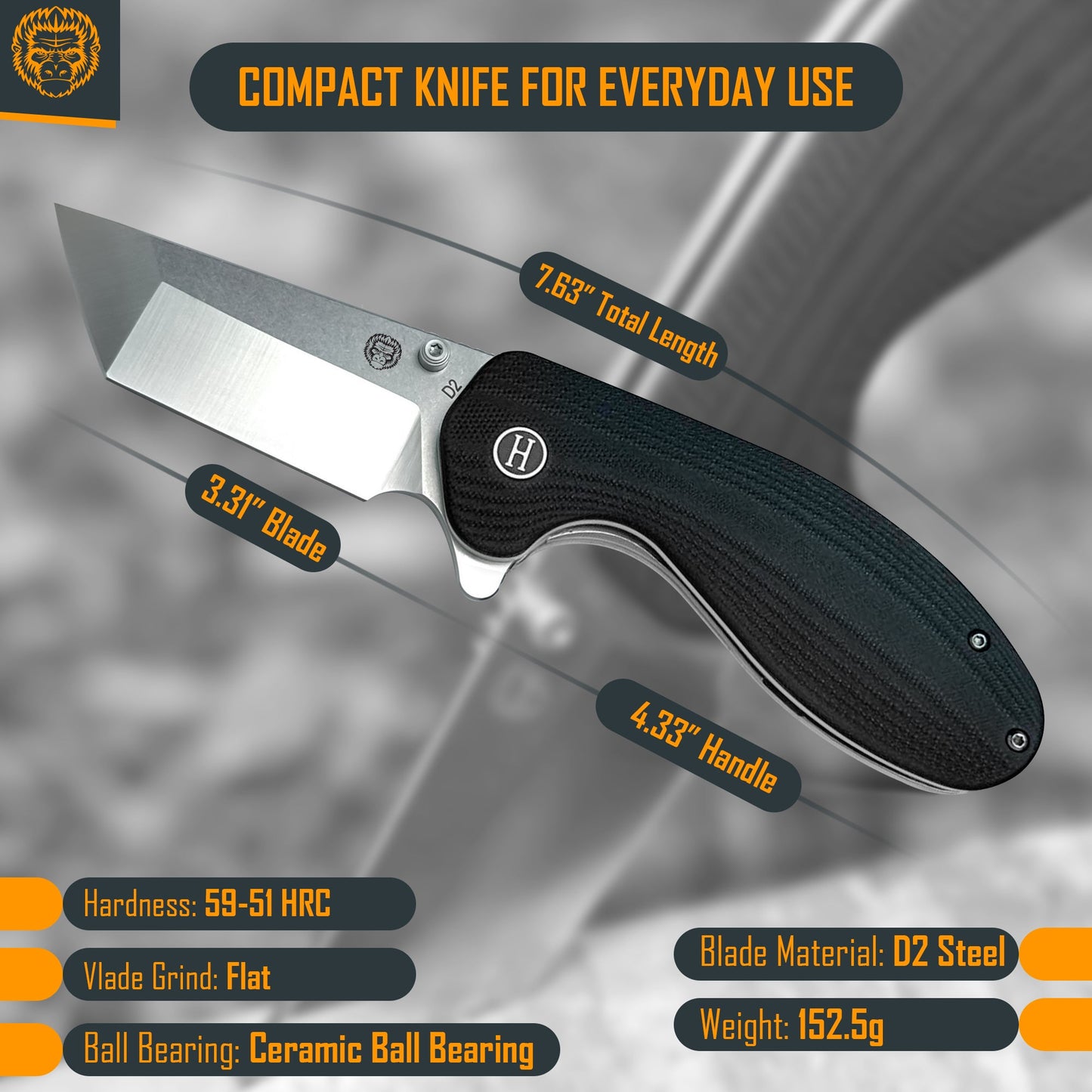 The Pioneer Folding Pocket Knife Giftset for Men and Women (Silver and Black)