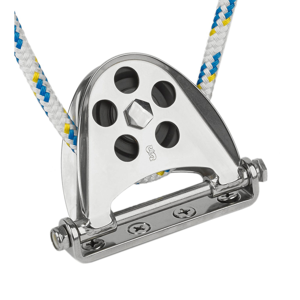 Schaefer Half-Moon Hinged Fairlead, 2 3/8in (60mm) Alum Sheave | SendIt Sailing