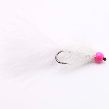 HazyFly White Crystal Bugger Pink Head