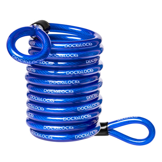 DocksLocks® Anti-Theft Weatherproof Coiled Security Cable with Looped Ends (5', 10', 15', 20' or 25') | SendIt Sailing