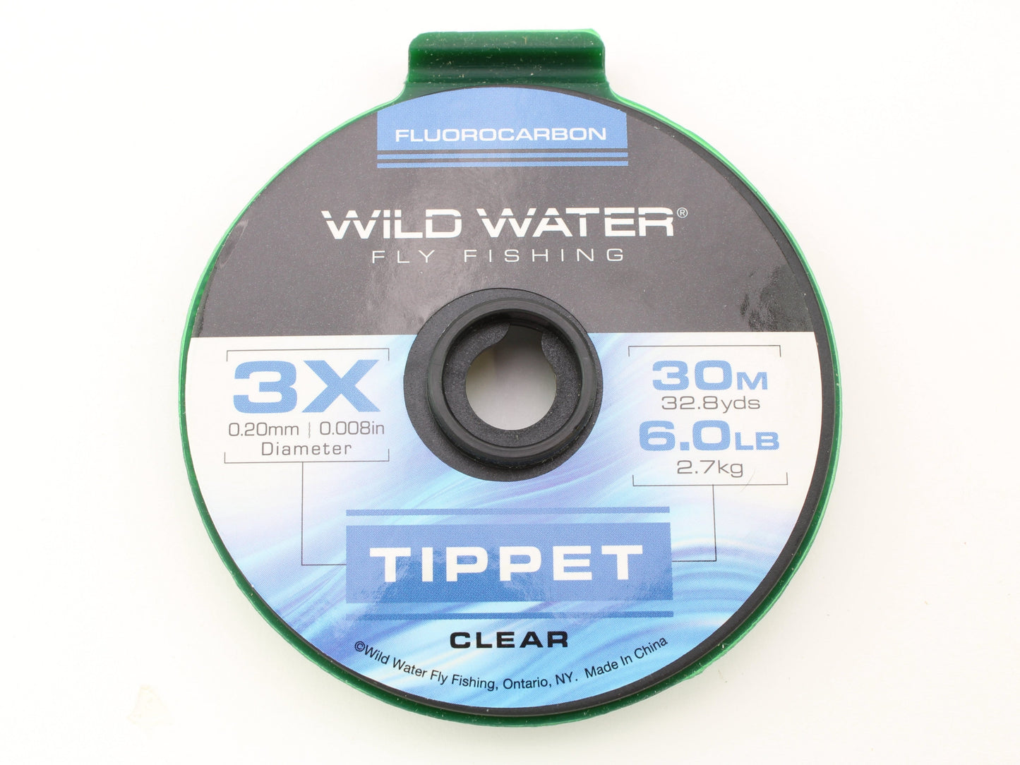 Wild Water Fly Fishing Fluorocarbon Tippet Spool 3X, 30m | SendIt Sailing