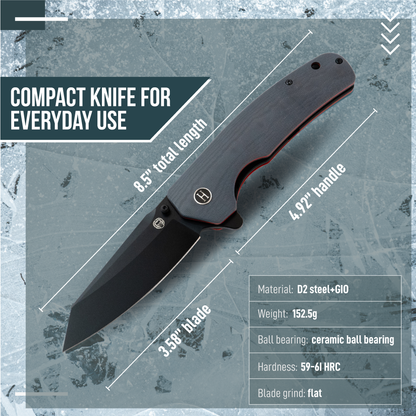 The Clip Point Folding Pocket Knife Giftset for Men and Women (Grey and Red)