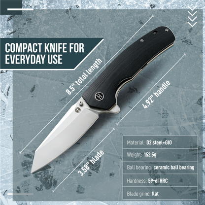 The Clip Point, Pioneer, Wild Trail Folding Pocket Knife Giftset Combo (Silver and Black)