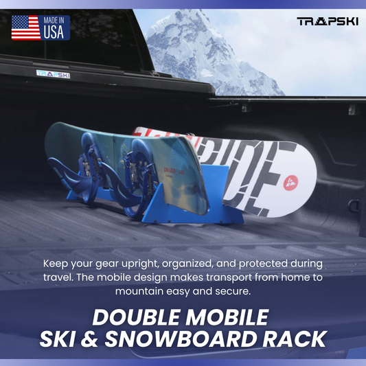 TRAPSKI DOUBLE Mobile All Mountain Ski and Standard Stance Snowboard Rack