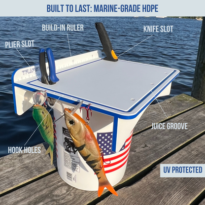 Made in the USA | Premium Single Bucket Raised 18" Fillet Table and Cutting Board