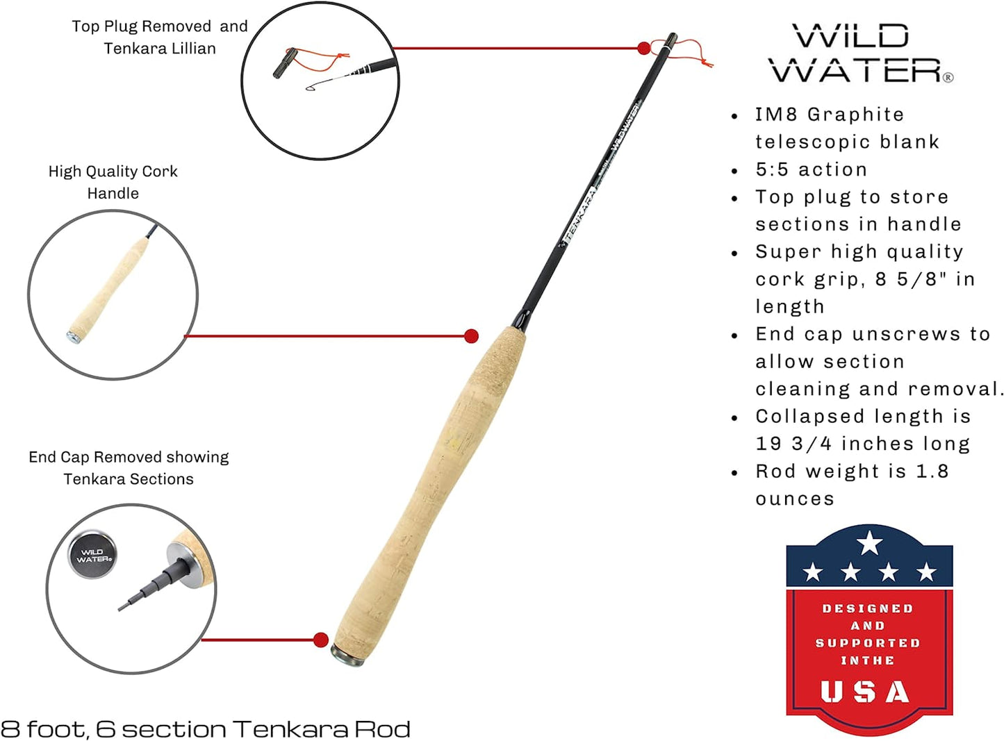 Wild Water Tenkara Fly Fishing Kit 8 ft Rod | SendIt Sailing