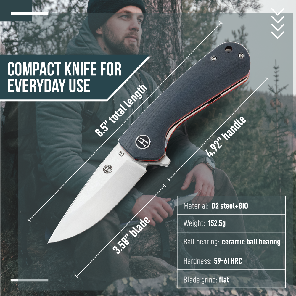 The Peasant Folding Pocket Knife Giftset for Men and Women (Red and Grey)