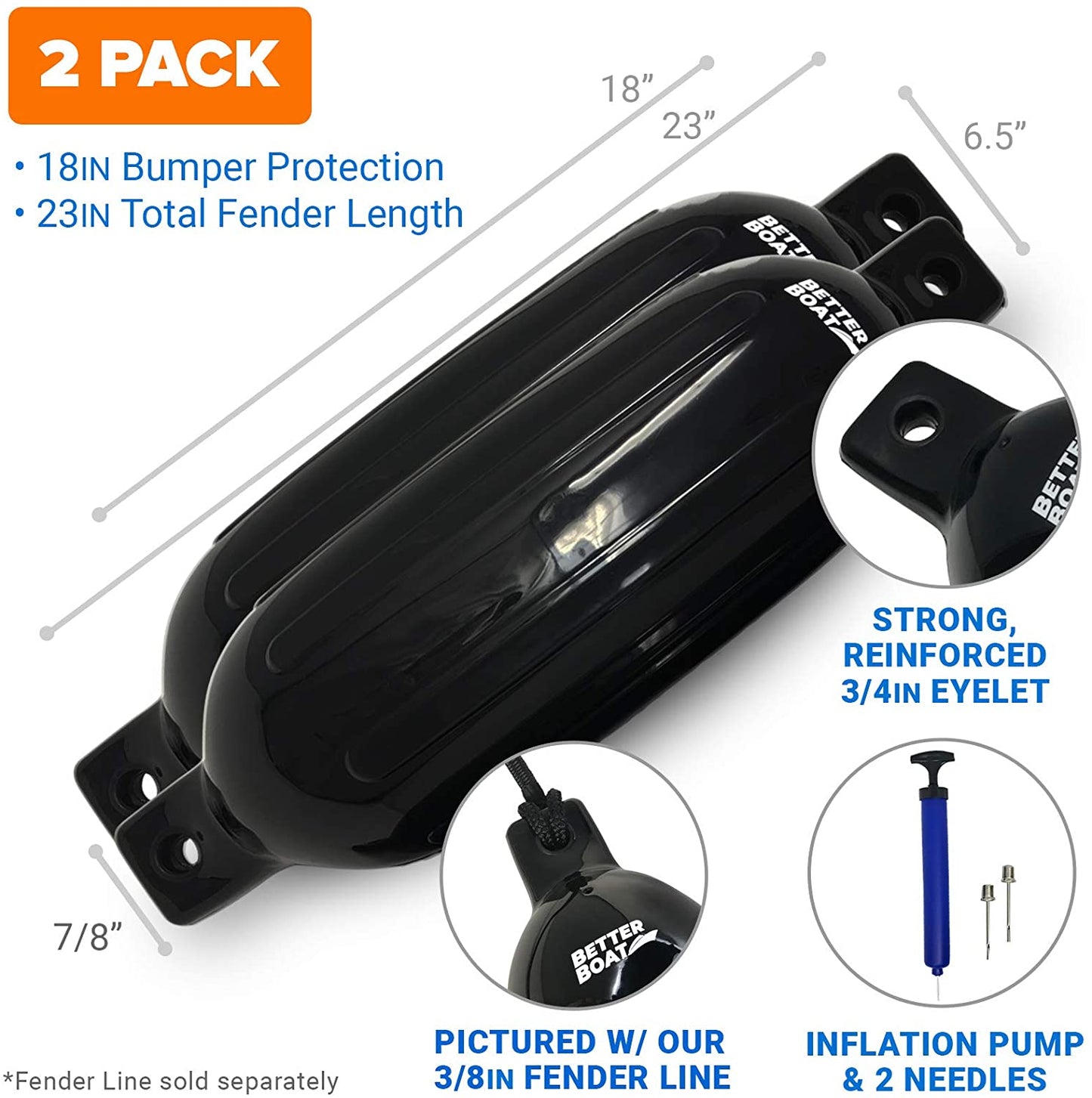 Better Boat 2 Pk Boat Fenders