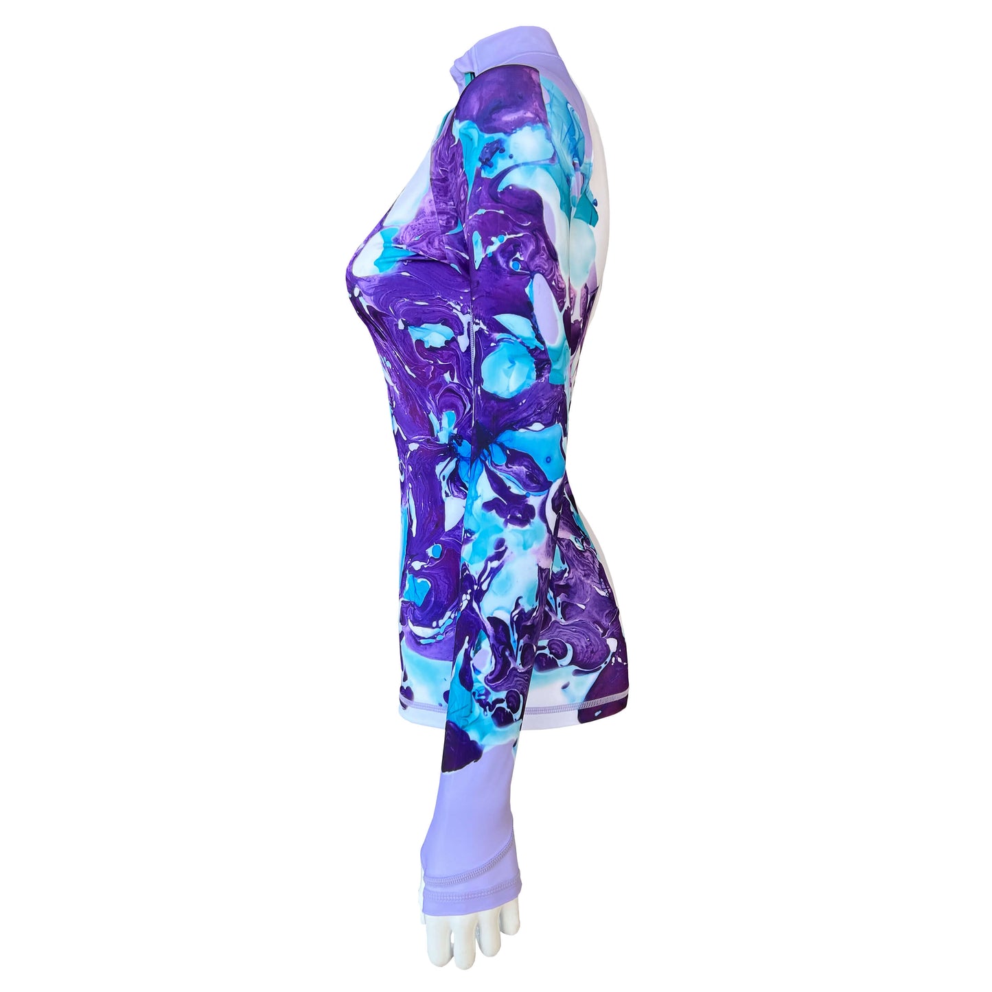 Long Sleeve Rash Guard for Women UPF 50+ | Art - Marble Dusk