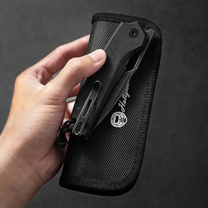 The Sentinel Folding Knife Giftset (black stonewashed blade+black G10 handle)