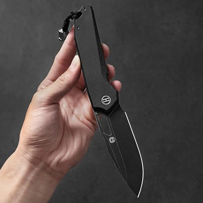 The Sentinel Folding Knife Giftset (black stonewashed blade+black G10 handle)