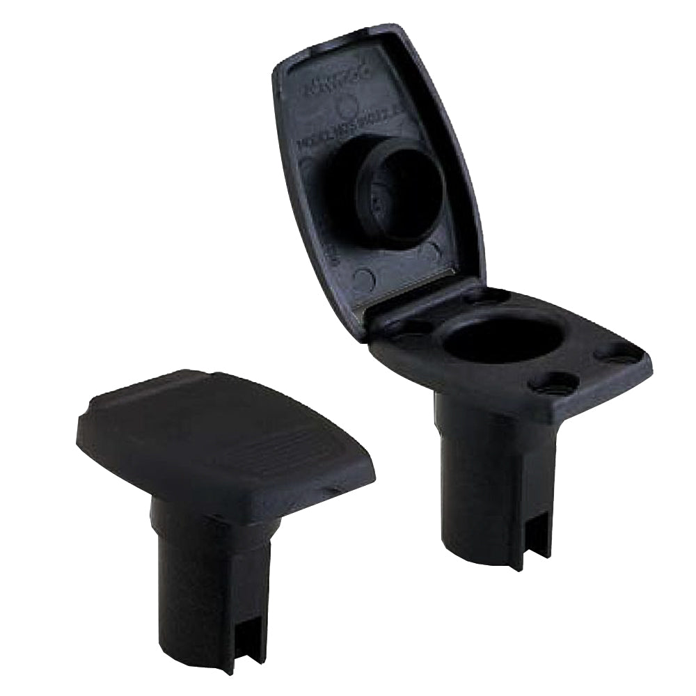 Attwood Oval 2-Pin Base for Angled Pole - Black