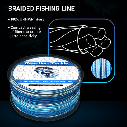 Reaction Tackle Braided Fishing Line - Hi-Vis Green