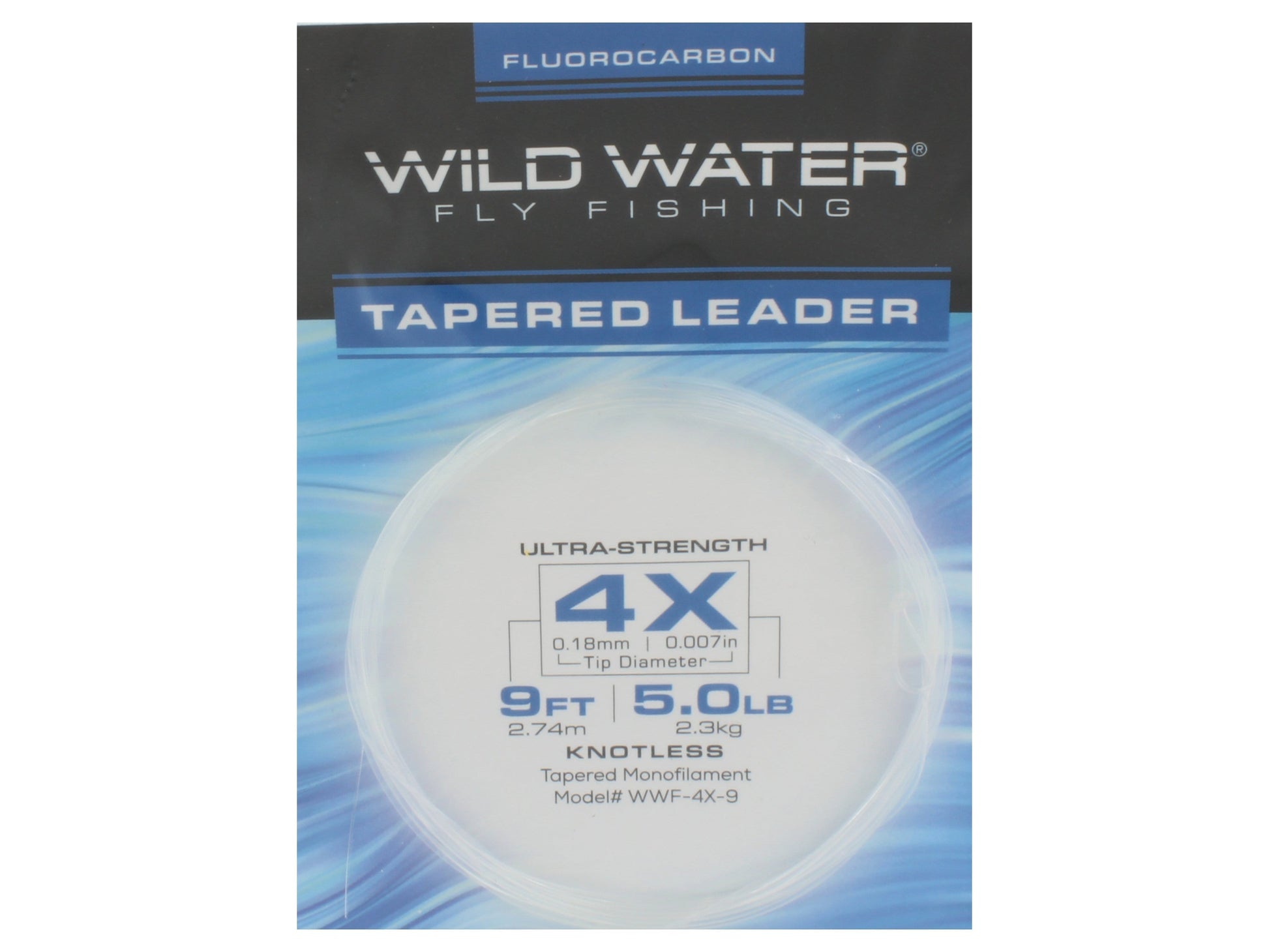 Wild Water Fly Fishing Fluorocarbon Leader 4X, 9ft (Qty 3) | SendIt Sailing