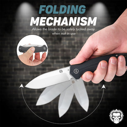 The Wild Trail Folding Pocket Knife Giftset for Men and Women (Silver and Black)