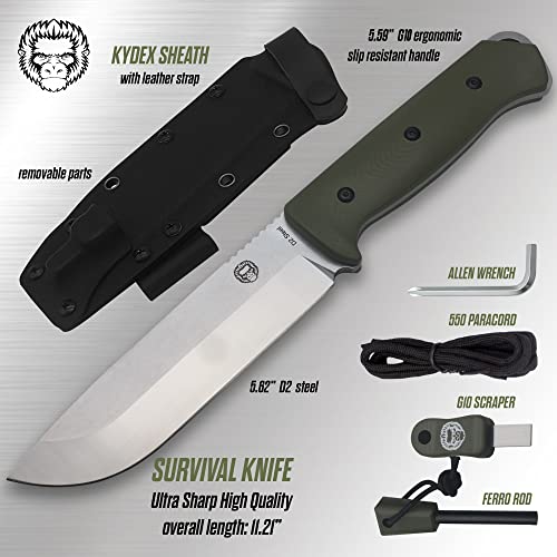 The Bushwhacker D2 Steel Bushcraft Survival Knife Gift Set (Selection)