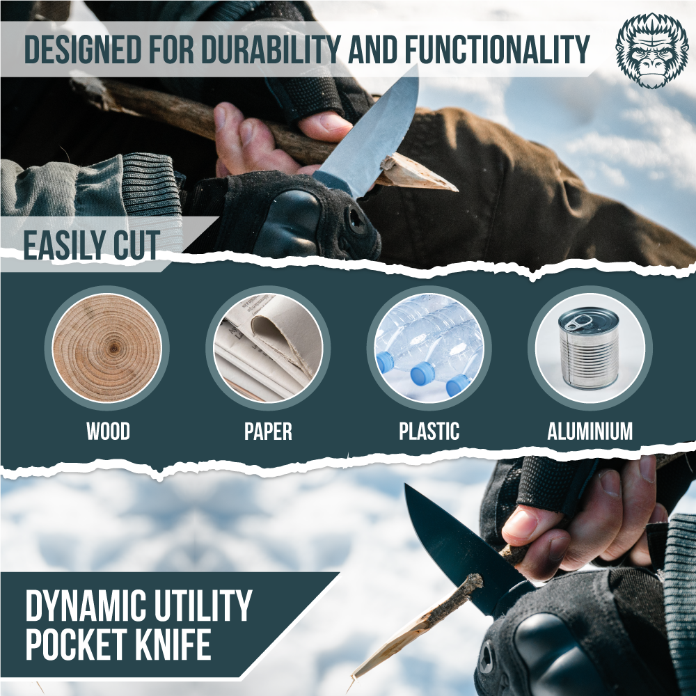 The Peasant Folding Pocket Knife Giftset for Men and Women (Silver and Black)