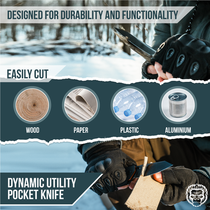 The Clip Point Folding Pocket Knife Giftset for Men and Women (Black and Orange)