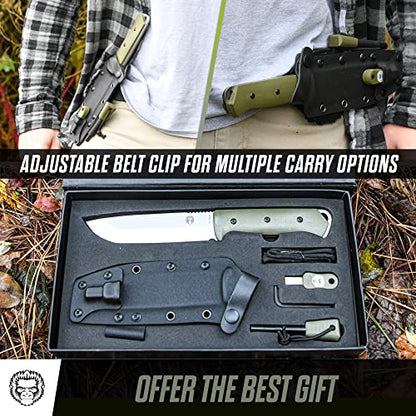 The Bushwhacker D2 Steel Bushcraft Survival Knife Gift Set (Selection)