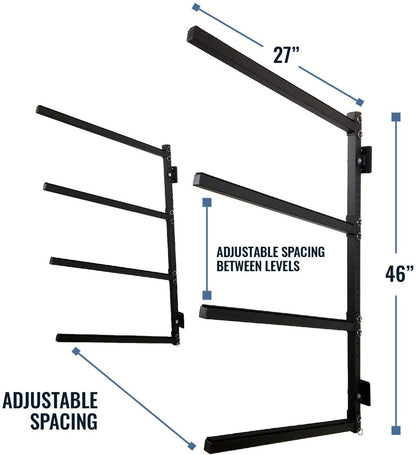 Indoor Wall Rack |  46 Inch Adjustable Height | Kayak & SUP