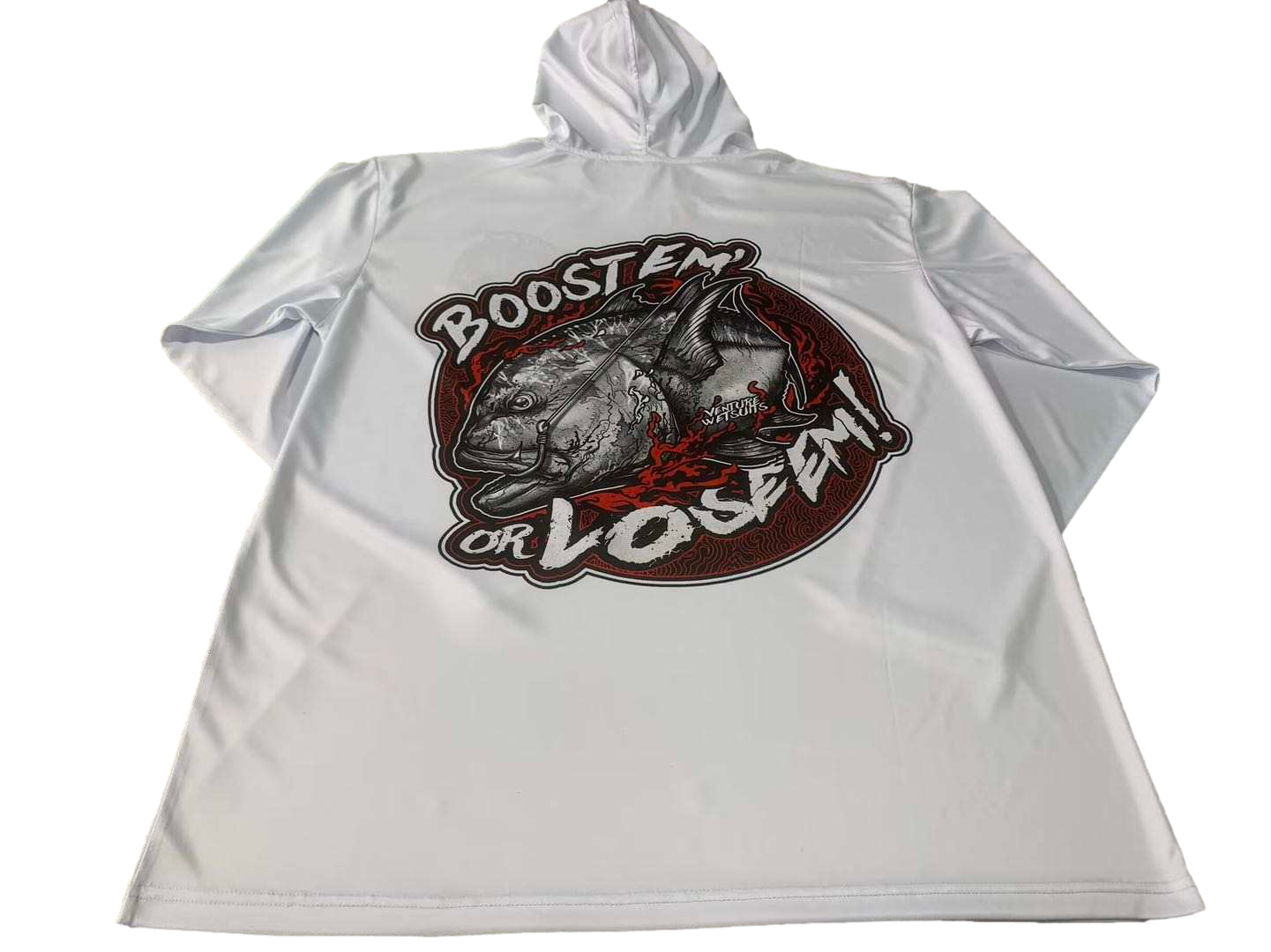 Boost Em Or Lose Em White Bloody Dri Fit Hoodie (Adult/Keiki)