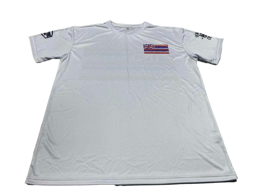 Hawaiian Fish Flag White Dri Fit T-Shirt (Adult/Keiki)