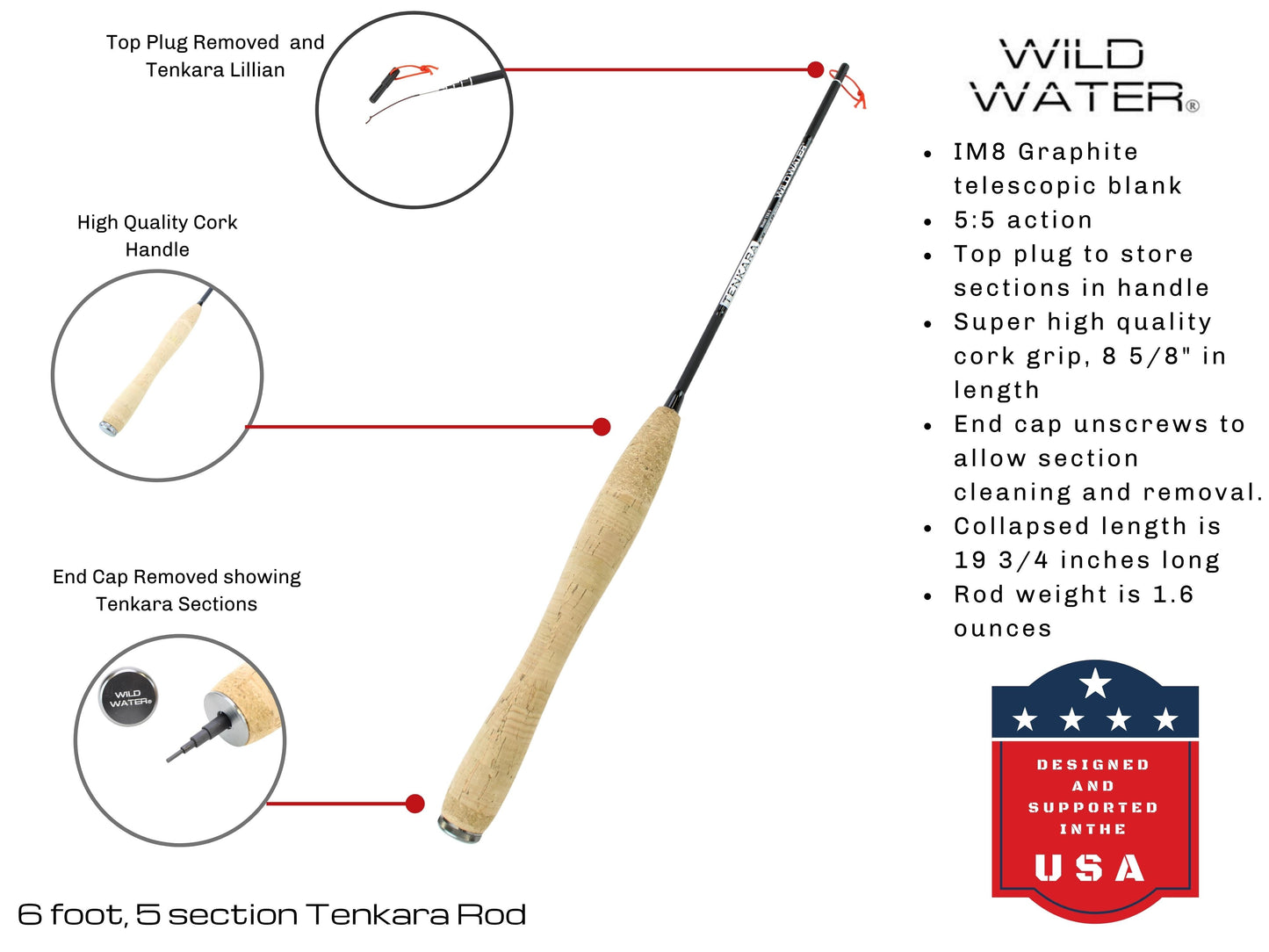 Wild Water Fly Fishing 6ft Tenkara Rod | SendIt Sailing