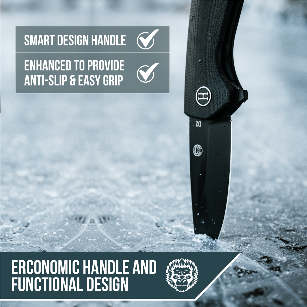 The Peasant Folding Pocket Knife Giftset for Men and Women (Black)