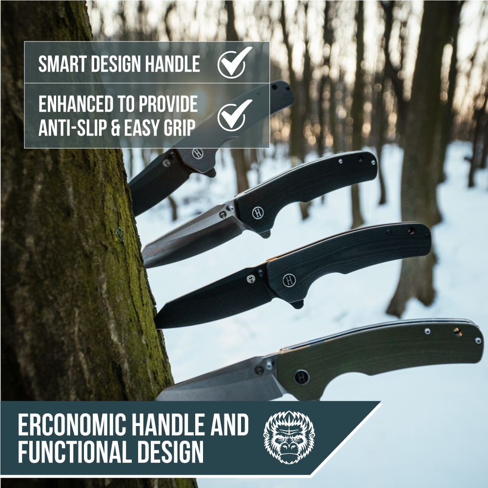 The Clip Point Folding Pocket Knife Giftset for Men and Women (Silver and Black)