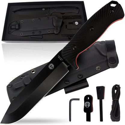 12.32" LAVALINE SURVIVAL KNIFE WITH FIXED 1095 HIGH CARBON STEEL BLADE