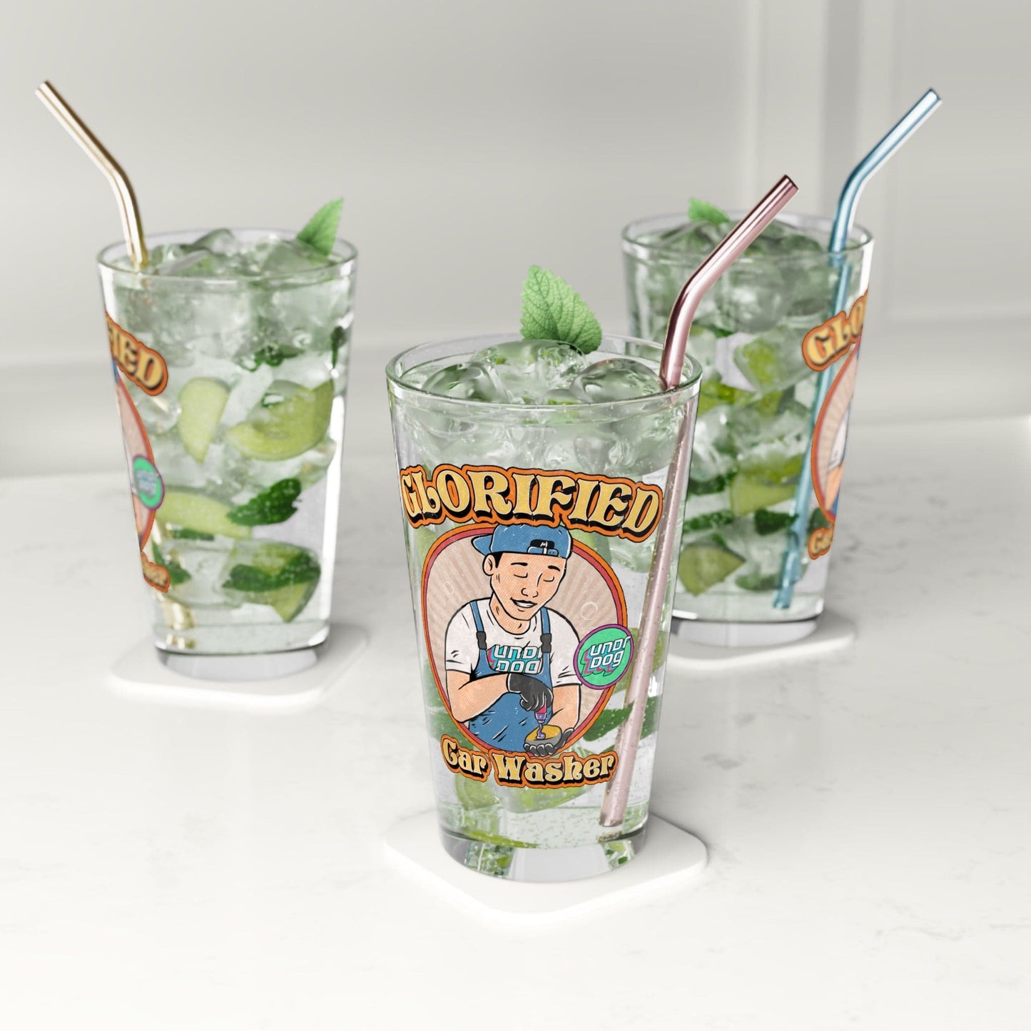 Glorified Car Washer Clear Glass, 16oz