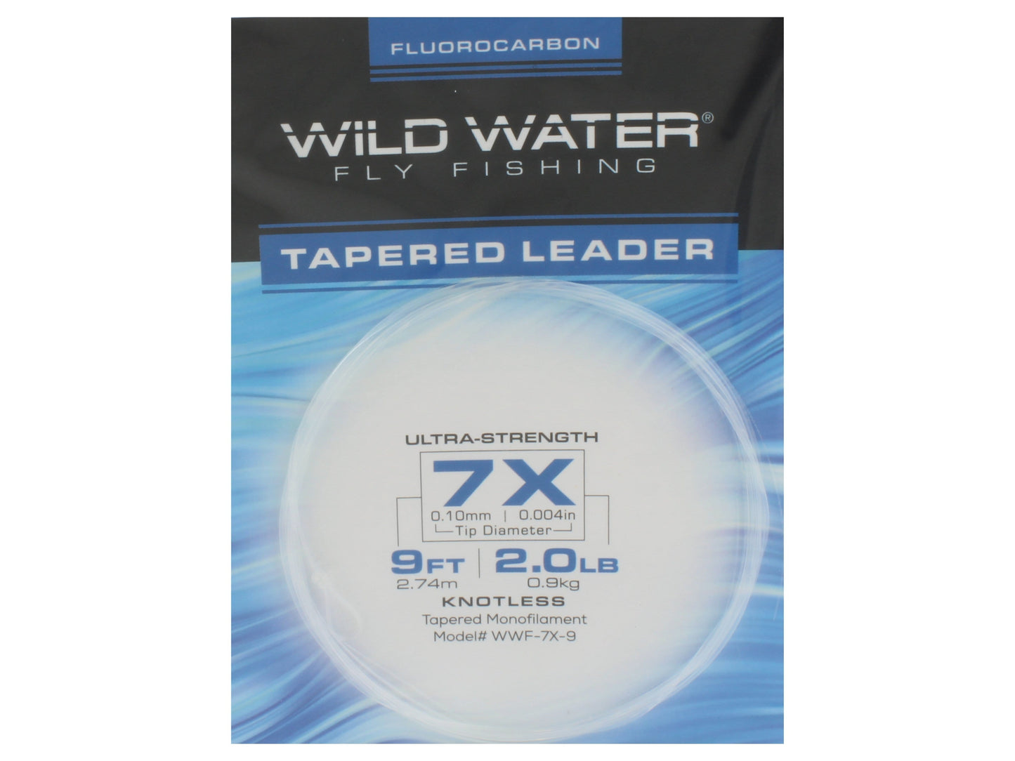 Wild Water Fly Fishing Fluorocarbon Leader 7X, 9ft (Qty 3) | SendIt Sailing